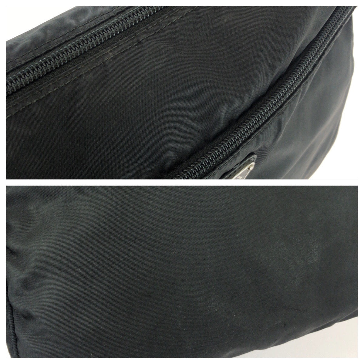 25730
PRADA プラダ テスート サフィアーノ 三角ロゴプレート ブラック 黒 シルバー金具 ナイロン / レザー ショルダーバッグ メッセンジャーバッグ レディース ABP30