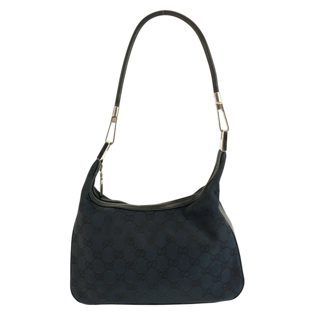 25733
GUCCI グッチ ブラック 黒 シルバー金具 GGキャンバス / レザー 001 3812 ショルダーバッグ レディース AB35