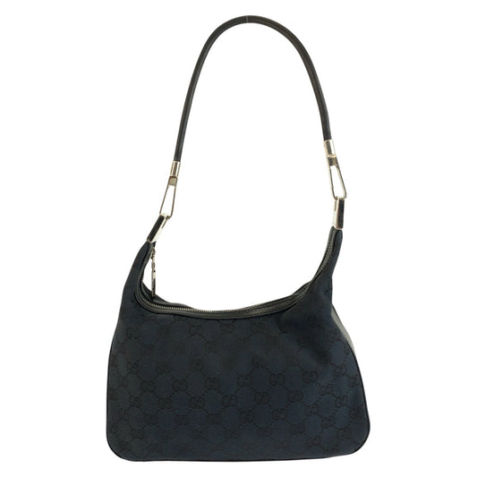 25733
GUCCI グッチ ブラック 黒 シルバー金具 GGキャンバス / レザー 001 3812 ショルダーバッグ レディース AB35
