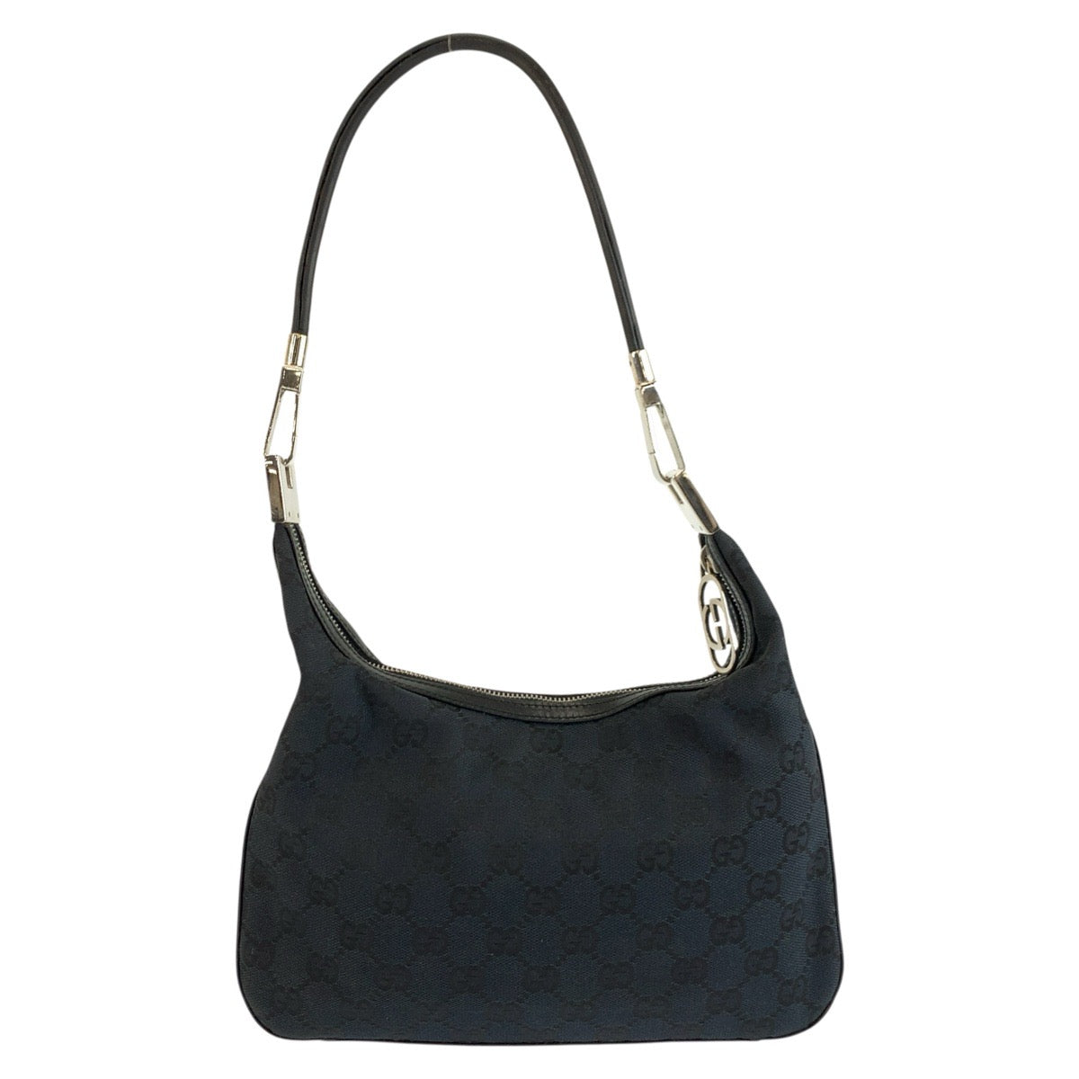 25733
GUCCI グッチ ブラック 黒 シルバー金具 GGキャンバス / レザー 001 3812 ショルダーバッグ レディース AB35