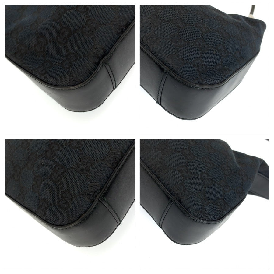 25733
GUCCI グッチ ブラック 黒 シルバー金具 GGキャンバス / レザー 001 3812 ショルダーバッグ レディース AB35