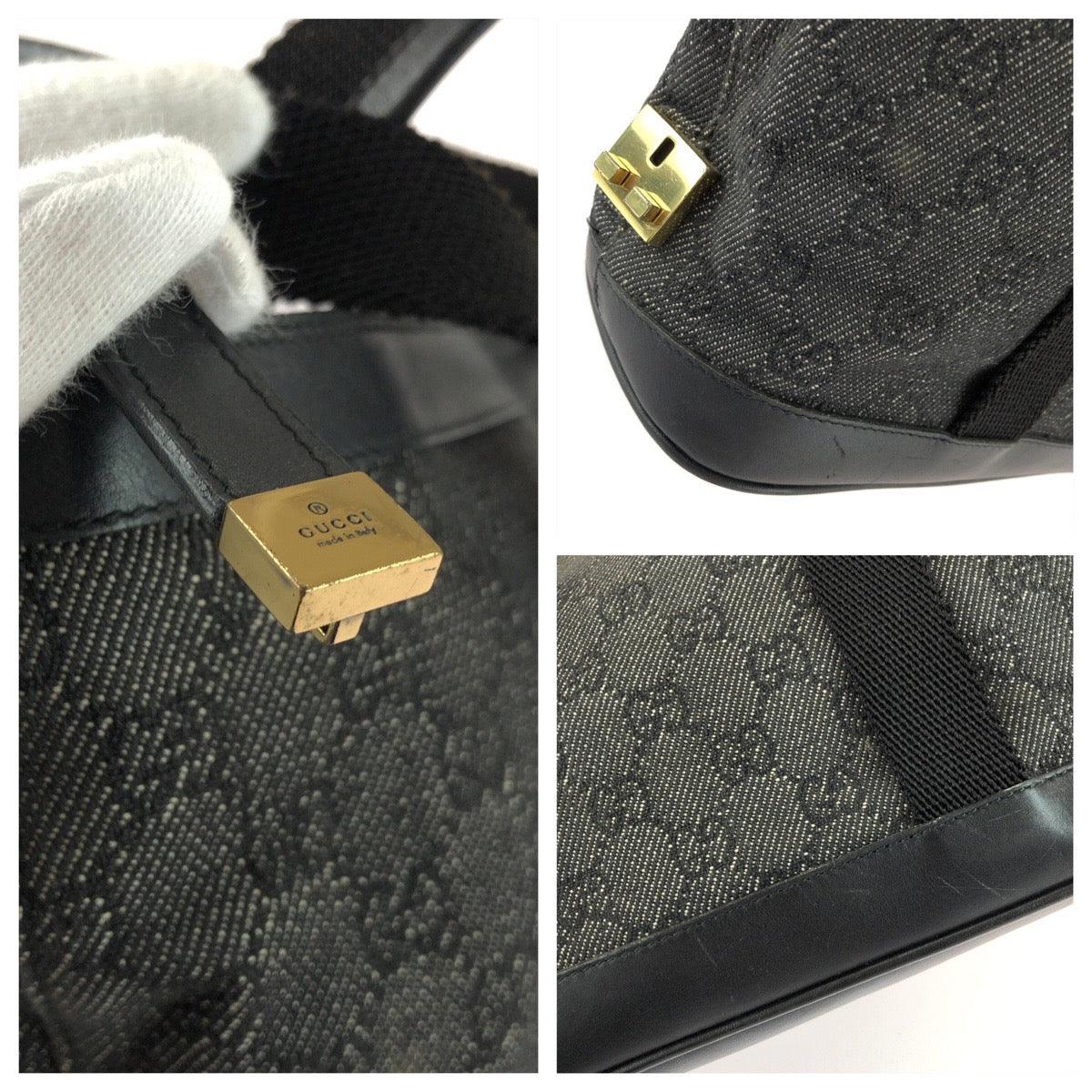 25734
GUCCI グッチ ブラック 黒 ゴールド金具 GGキャンバス / レザー 92734 ハンドバッグ トートバッグ レディース ABP35