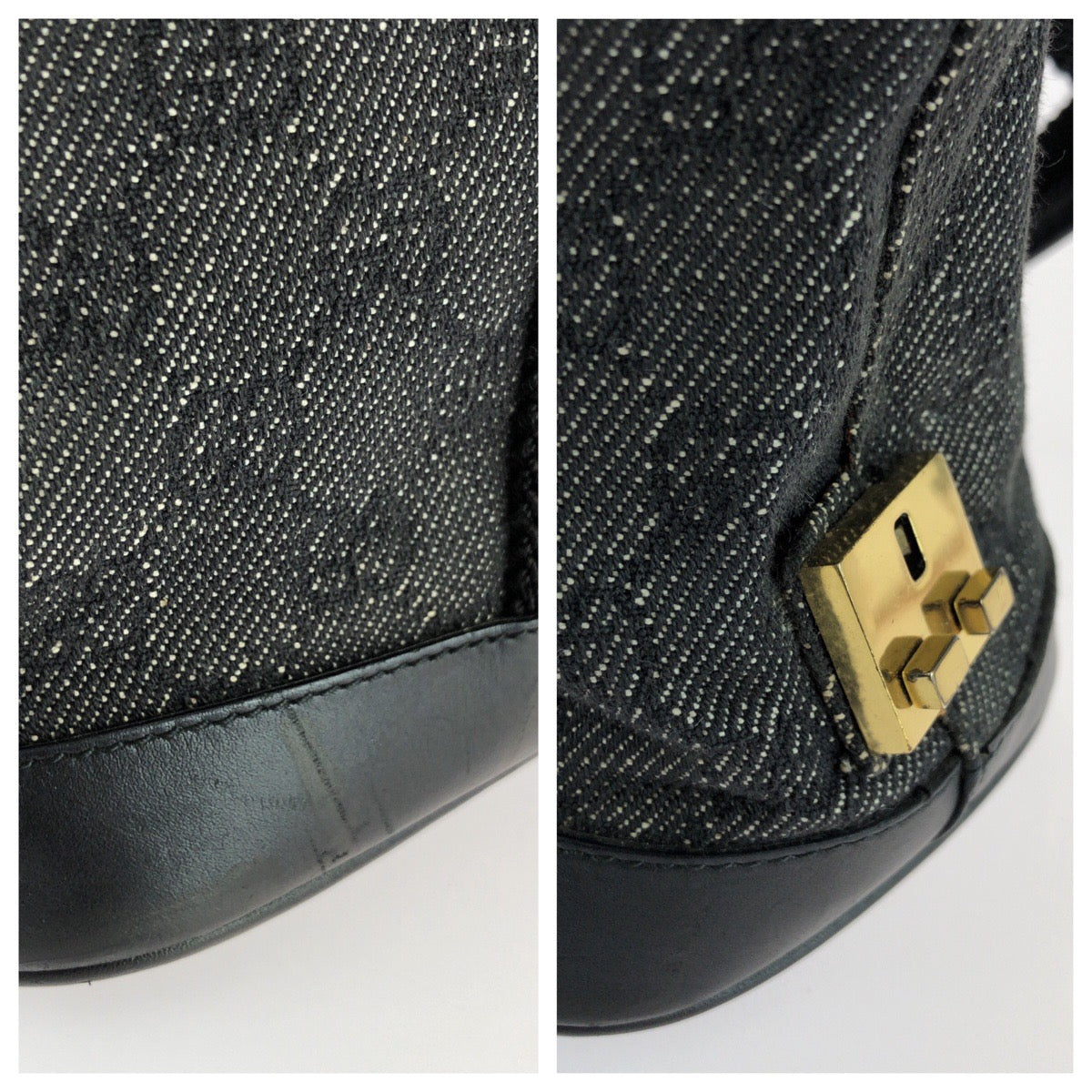 25734
GUCCI グッチ ブラック 黒 ゴールド金具 GGキャンバス / レザー 92734 ハンドバッグ トートバッグ レディース ABP35