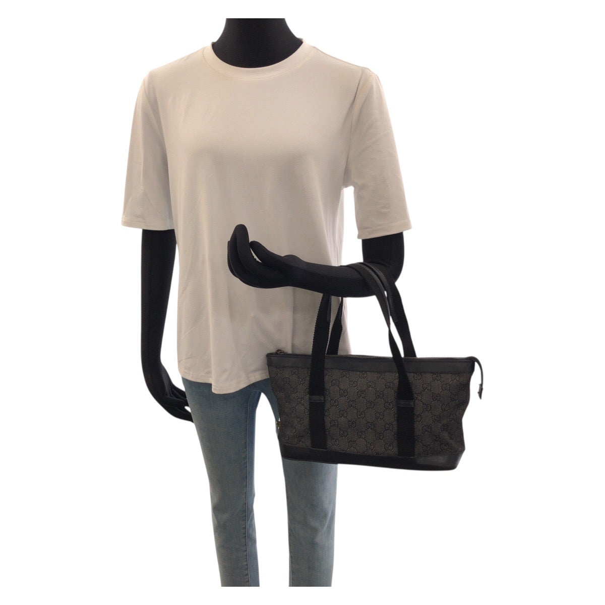 25734
GUCCI グッチ ブラック 黒 ゴールド金具 GGキャンバス / レザー 92734 ハンドバッグ トートバッグ レディース ABP35