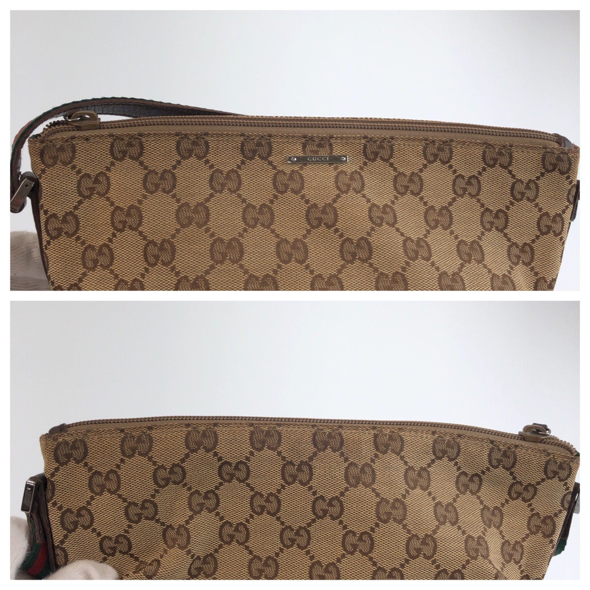 25736
GUCCI グッチ シャリーライン ベージュ ブラウン GGキャンバス / レザー 141809 ハンドバッグ アクセサリーポーチ レディース ABP35