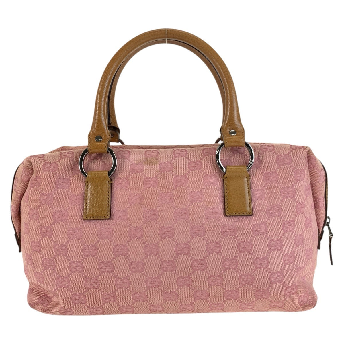25738
GUCCI グッチ ピンク ブラウン シルバー金具 GGキャンバス / レザー 113009 ハンドバッグ レディース AB28