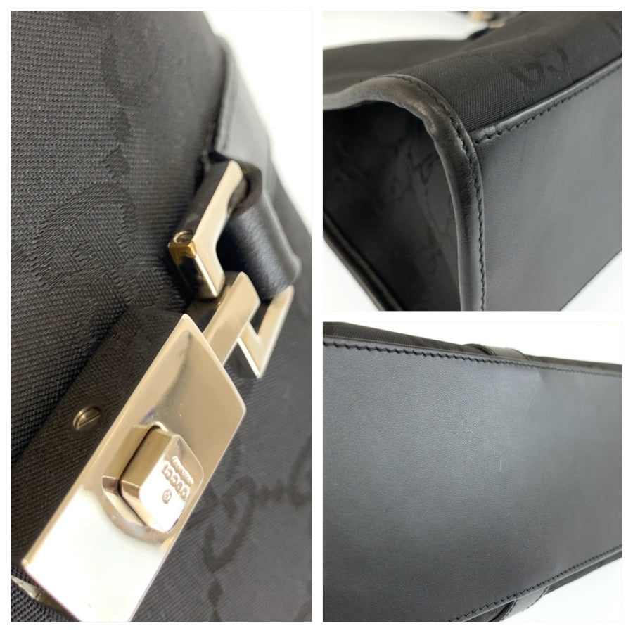 25741
GUCCI グッチ ジャッキー ブラック 黒 GGキャンバス / レザー 002 1062 ハンドバッグ ショルダーバッグ レディース A63