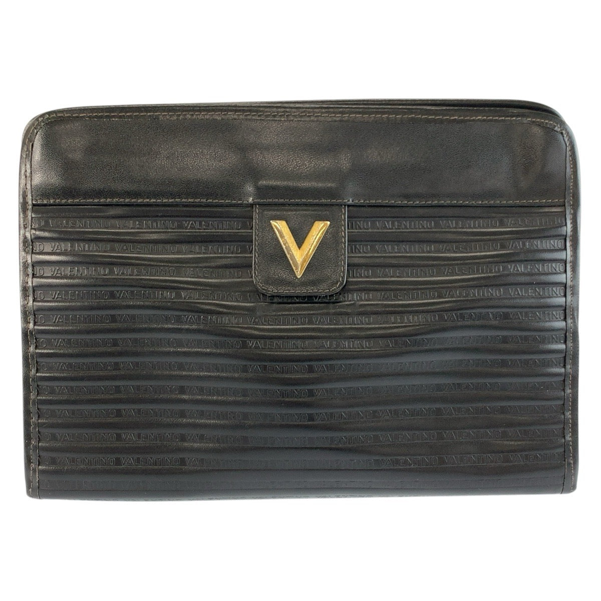 25743
MARIO VALENTINO マリオ ヴァレンティノ ブラック 黒 ゴールド金具 レザー クラッチバッグ セカンドバッグ メンズ ABP9