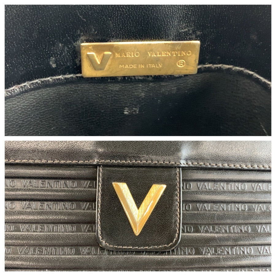 25743
MARIO VALENTINO マリオ ヴァレンティノ ブラック 黒 ゴールド金具 レザー クラッチバッグ セカンドバッグ メンズ ABP9