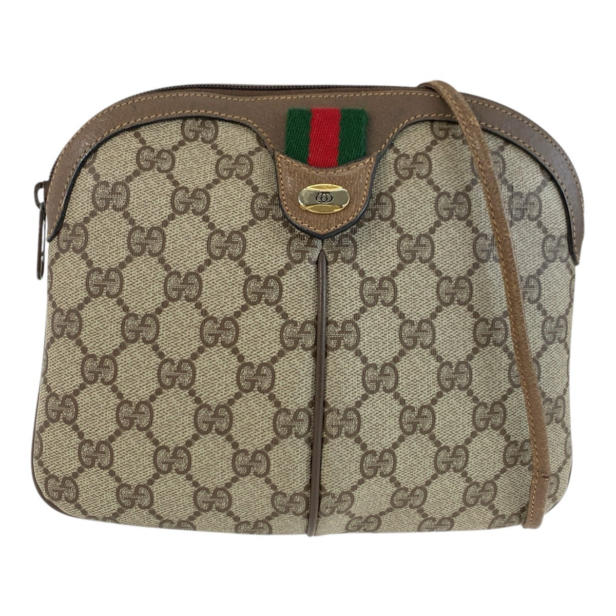 25744
GUCCI グッチ ヴィンテージ シェリーライン ベージュ GGスプリームキャンバス / レザー 904 02 047 ショルダーバッグ ポシェット レディース AB28