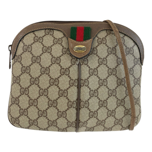 25744
GUCCI グッチ ヴィンテージ シェリーライン ベージュ GGスプリームキャンバス / レザー 904 02 047 ショルダーバッグ ポシェット レディース AB28