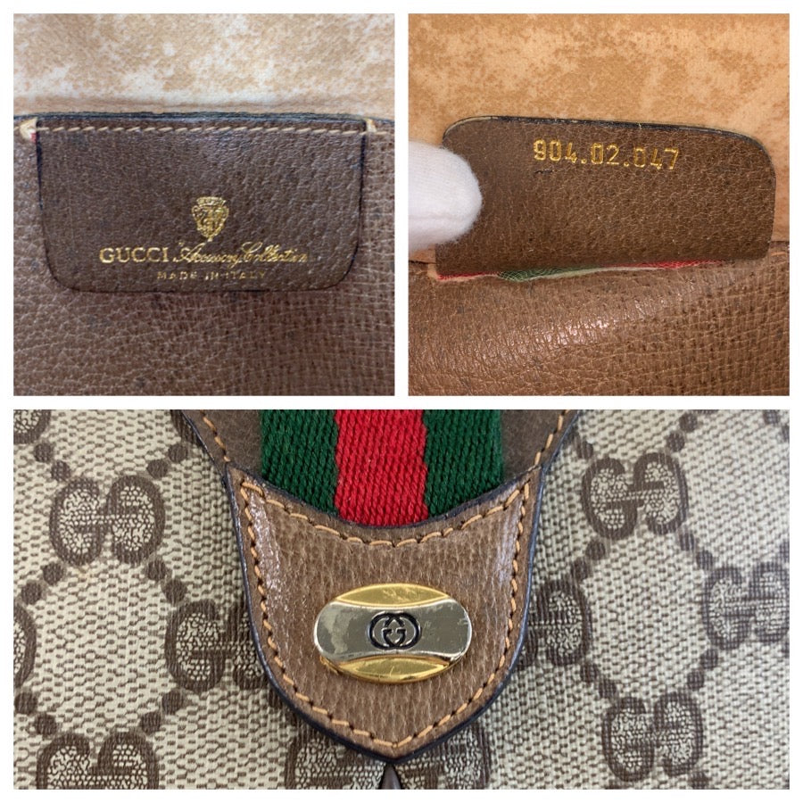 25744
GUCCI グッチ ヴィンテージ シェリーライン ベージュ GGスプリームキャンバス / レザー 904 02 047 ショルダーバッグ ポシェット レディース AB28
