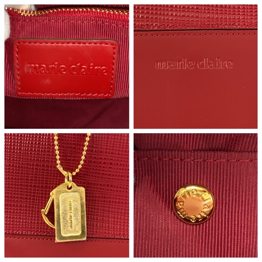 25745
mariclaire マリクレール レッド ゴールド金具 レザー トートバッグ ショルダーバッグ 2way レディース A9