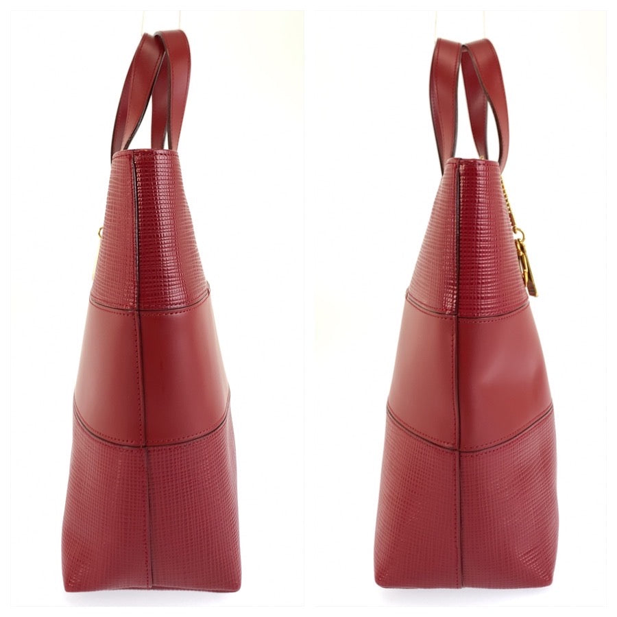 25745
mariclaire マリクレール レッド ゴールド金具 レザー トートバッグ ショルダーバッグ 2way レディース A9