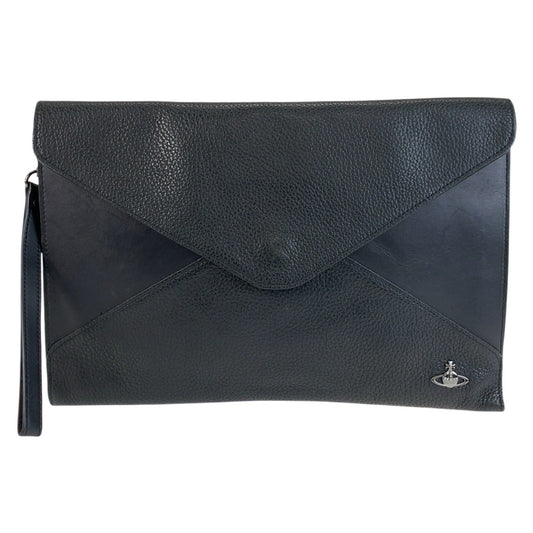 25747
Vivienne Westwood ヴィヴィアンウエストウッド ブラック 黒 シルバー金具 レザー クラッチバッグ セカンドバッグ 男女兼用 メンズ ABP21