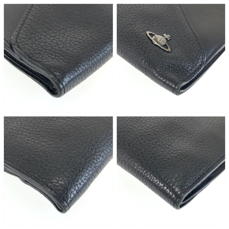25747
Vivienne Westwood ヴィヴィアンウエストウッド ブラック 黒 シルバー金具 レザー クラッチバッグ セカンドバッグ 男女兼用 メンズ ABP21