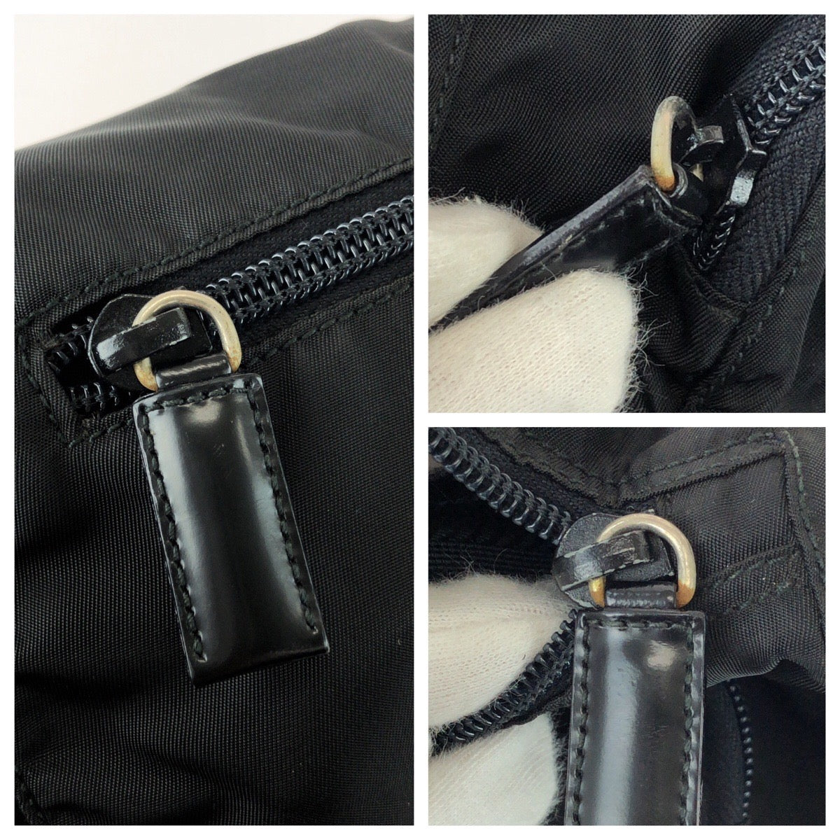 25748
PRADA プラダ テスート 三角ロゴプレート ブラック 黒 シルバー金具 ナイロン / レザー ショルダーバッグ メッセンジャーバッグ レディース ABP35