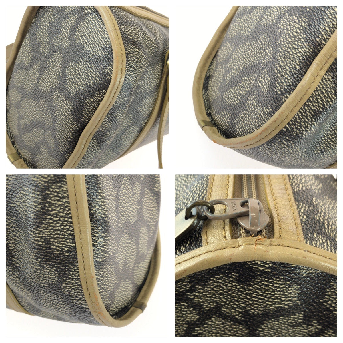 25749
YVES SAINT LAURENT イヴ サンローラン ヴィンテージ YSL ブラウン ベージュ ゴールド金具 PVC / レザー ハンドバッグ ミニボストンバッグ レディース ABP21