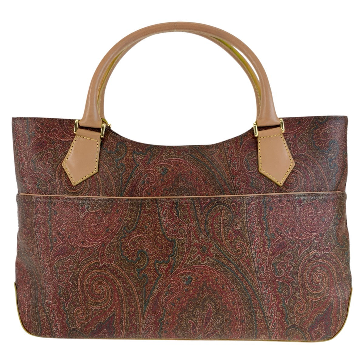 25750
ETRO エトロ ペイズリー柄 ブラウン ゴールド金具 PVC 1457-9906 ハンドバッグ トートバッグ レディース ABP21