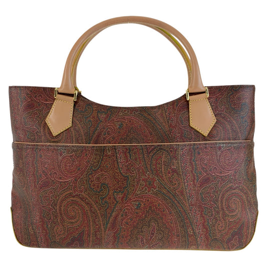 25750
ETRO エトロ ペイズリー柄 ブラウン ゴールド金具 PVC 1457-9906 ハンドバッグ トートバッグ レディース ABP21