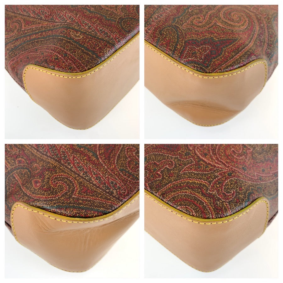 25750
ETRO エトロ ペイズリー柄 ブラウン ゴールド金具 PVC 1457-9906 ハンドバッグ トートバッグ レディース ABP21