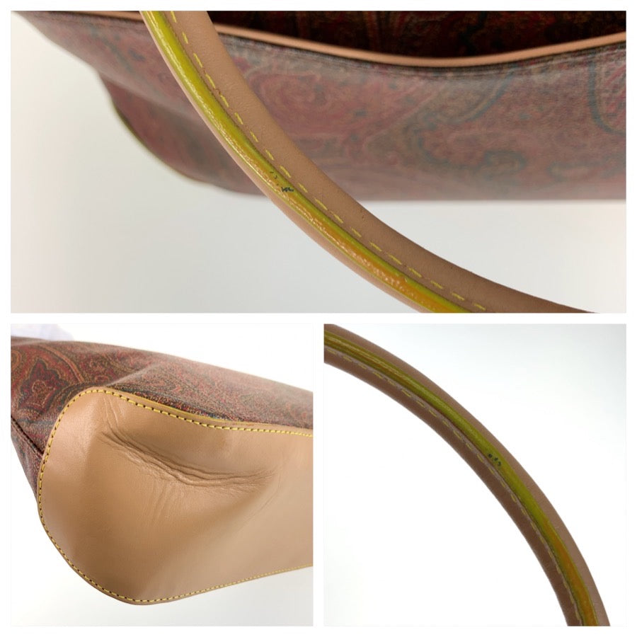 25750
ETRO エトロ ペイズリー柄 ブラウン ゴールド金具 PVC 1457-9906 ハンドバッグ トートバッグ レディース ABP21