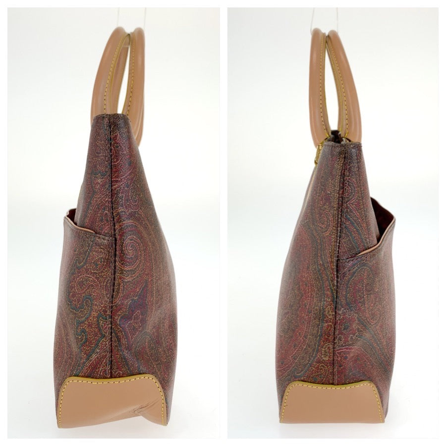 25750
ETRO エトロ ペイズリー柄 ブラウン ゴールド金具 PVC 1457-9906 ハンドバッグ トートバッグ レディース ABP21