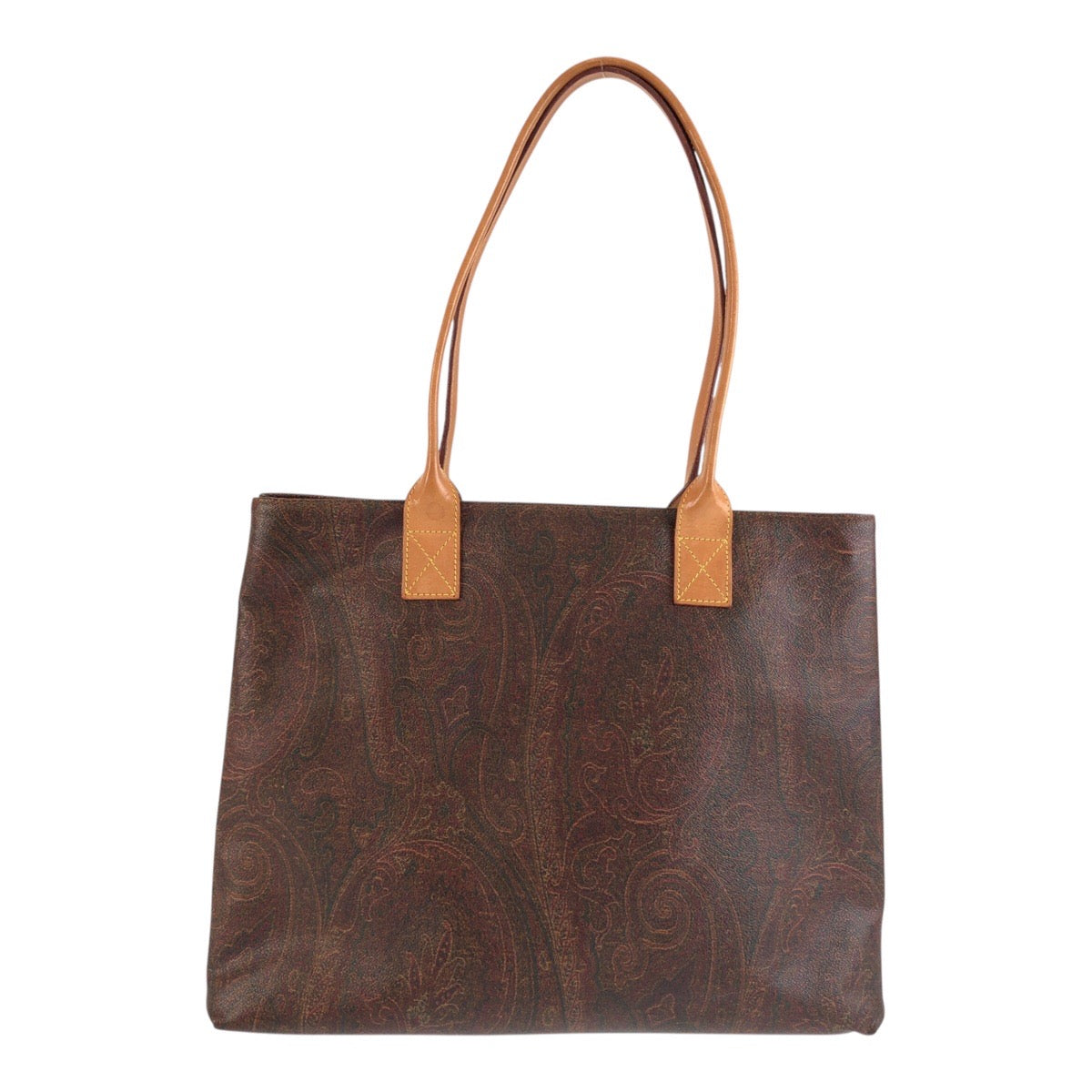 25751
ETRO エトロ ペイズリー柄 ブラウン ベージュ PVC / レザー N1069933 トートバッグ ショルダーバッグ レディース ABP21