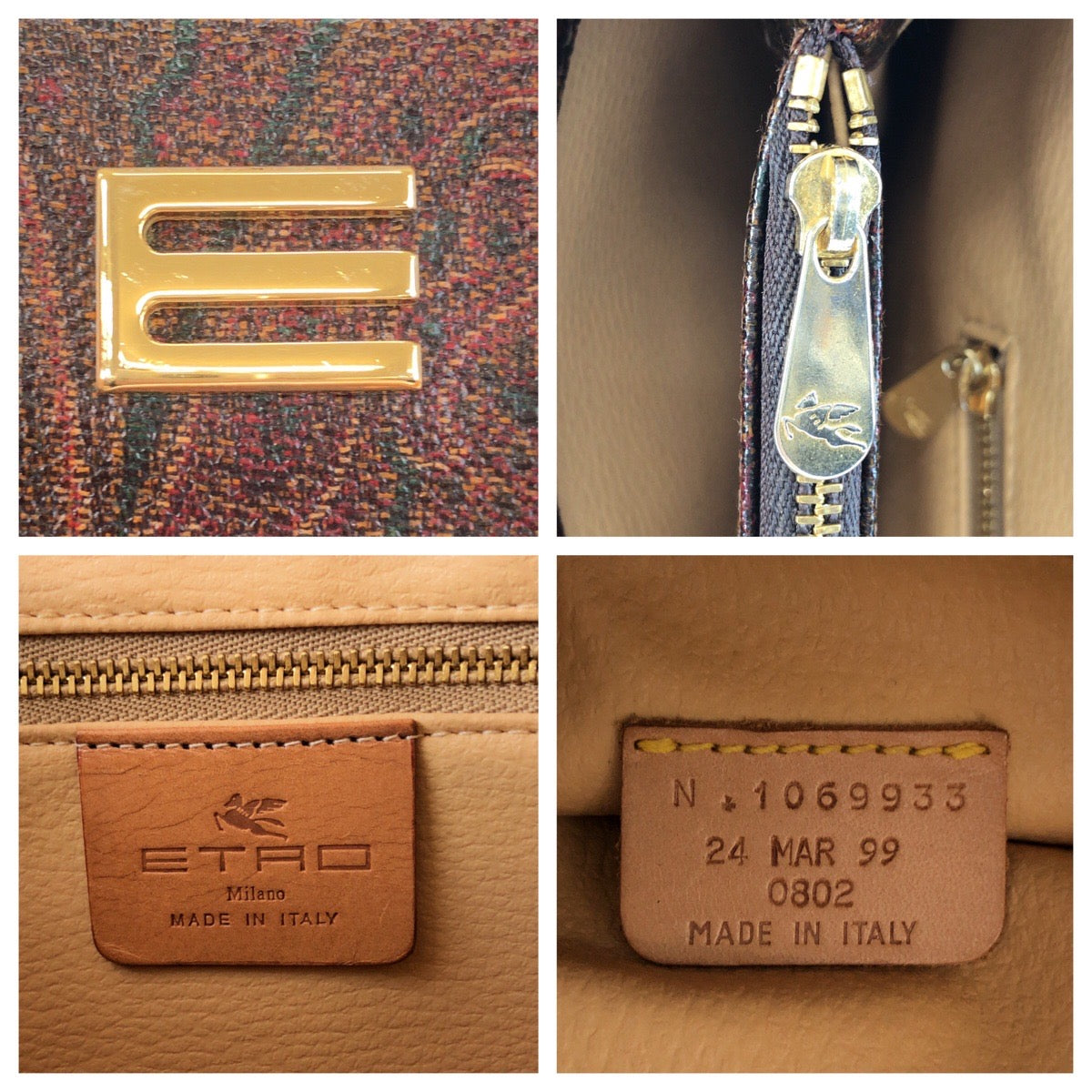 25751
ETRO エトロ ペイズリー柄 ブラウン ベージュ PVC / レザー N1069933 トートバッグ ショルダーバッグ レディース ABP21