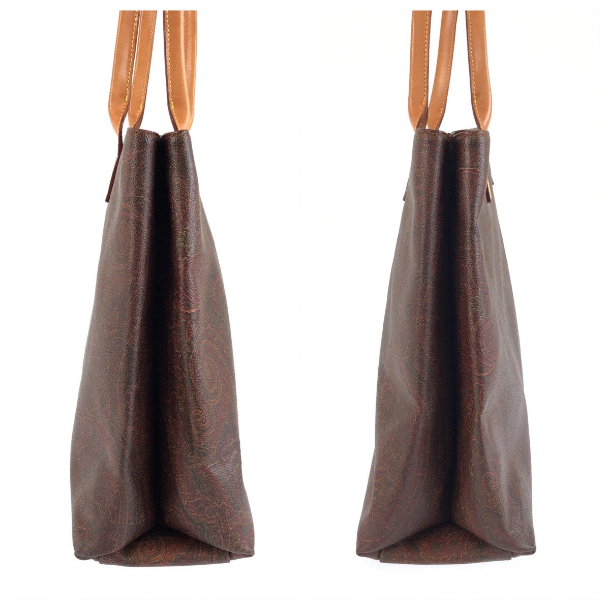 25751
ETRO エトロ ペイズリー柄 ブラウン ベージュ PVC / レザー N1069933 トートバッグ ショルダーバッグ レディース ABP21