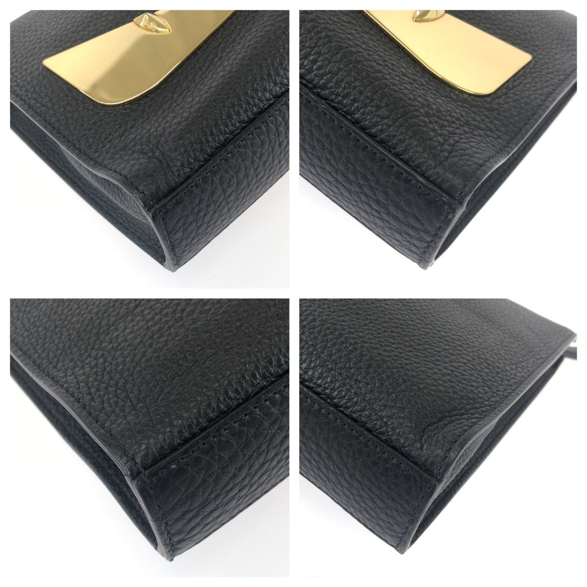 25754
FENDI フェンディ バッグ バグズ モンスター ブラック 黒 ゴールド金具 レザー 7VA433 クラッチバッグ セカンドバッグ メンズ A35