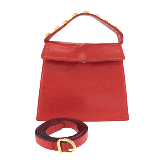 25755
Salvatore Ferragamo サルヴァトーレフェラガモ ヴィンテージ レッド ゴールド金具 ハンドバッグ ショルダーバッグ 2WAY レディース AB21