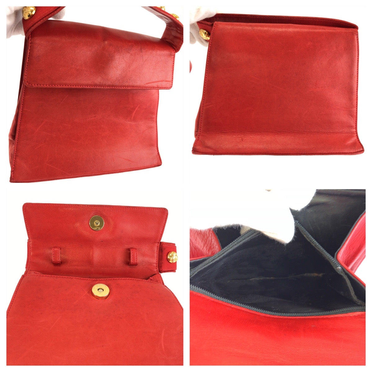 25755
Salvatore Ferragamo サルヴァトーレフェラガモ ヴィンテージ レッド ゴールド金具 ハンドバッグ ショルダーバッグ 2WAY レディース AB21