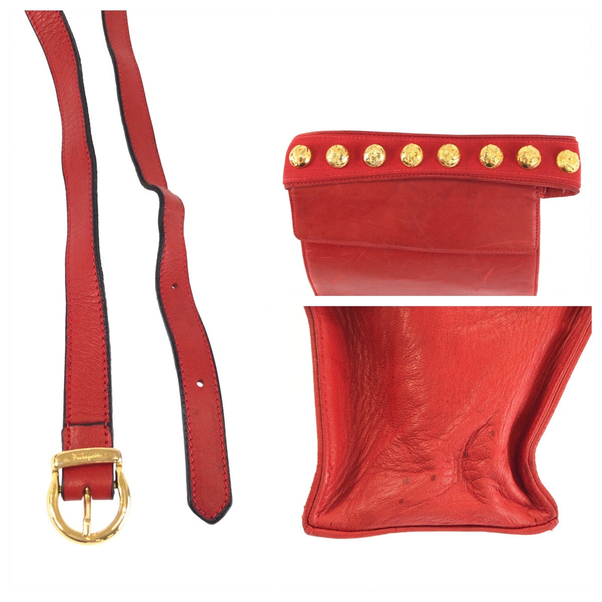 25755
Salvatore Ferragamo サルヴァトーレフェラガモ ヴィンテージ レッド ゴールド金具 ハンドバッグ ショルダーバッグ 2WAY レディース AB21