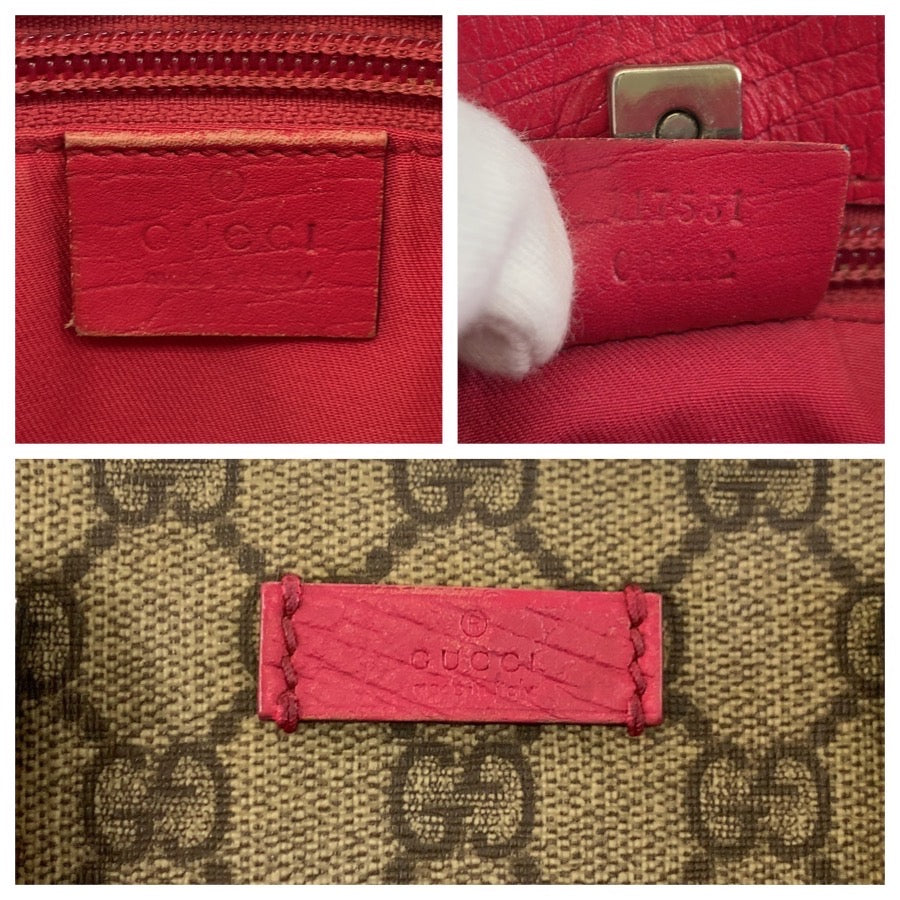 25756
GUCCI グッチ ベージュ ピンク GGスプリームキャンバス 117551 トートバッグ ハンドバッグ レディース AB28