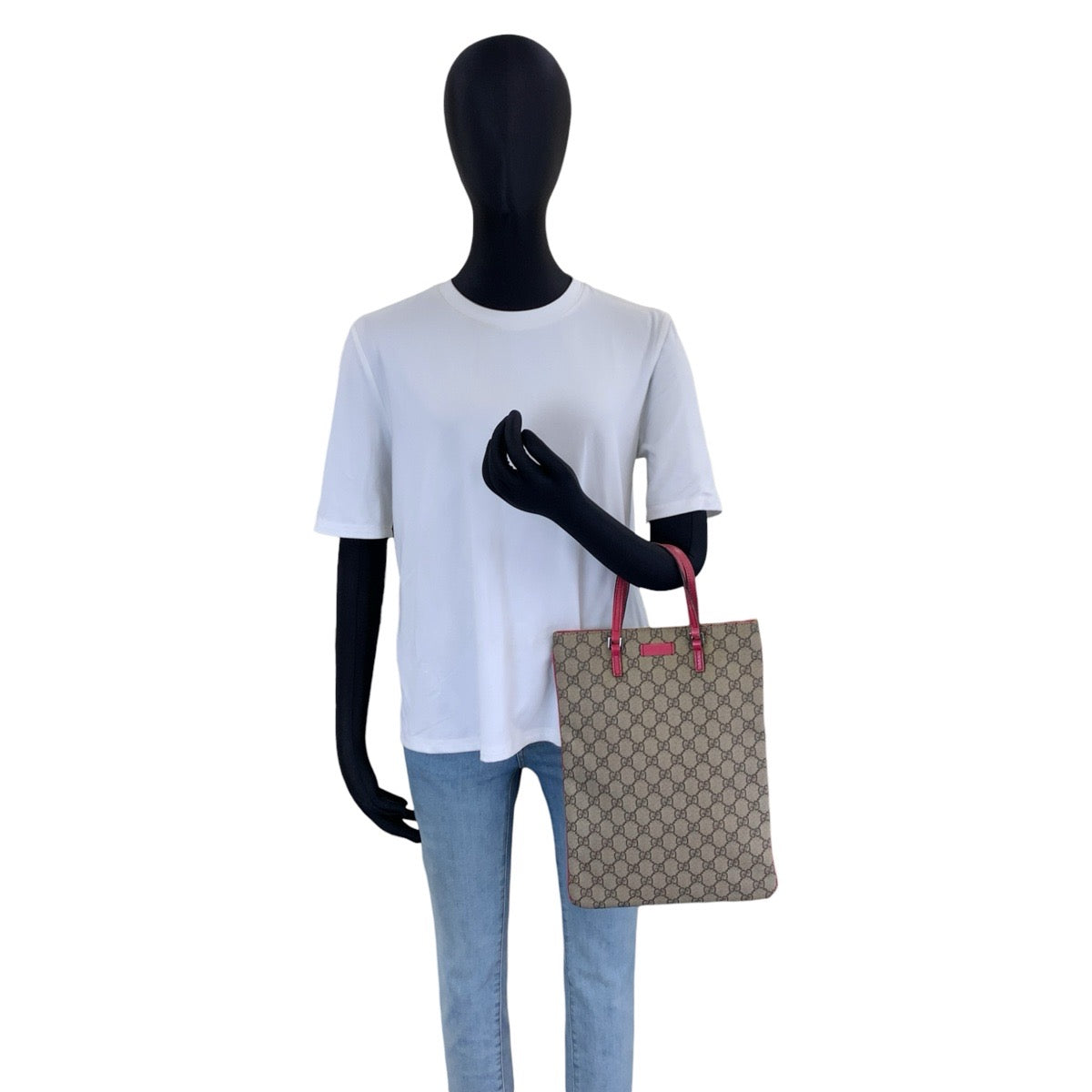 25756
GUCCI グッチ ベージュ ピンク GGスプリームキャンバス 117551 トートバッグ ハンドバッグ レディース AB28