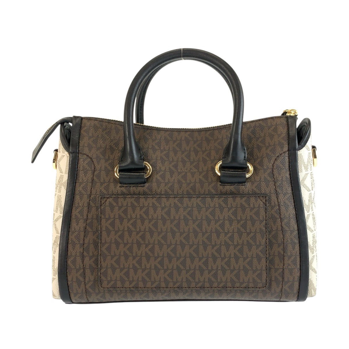 25758
Michael Kors マイケルコース MKシグネチャー サッチェル ブラウン ホワイト ブラック PVC 30S0GCCS1V ハンドバッグ ショルダーバッグ レディース ABP14