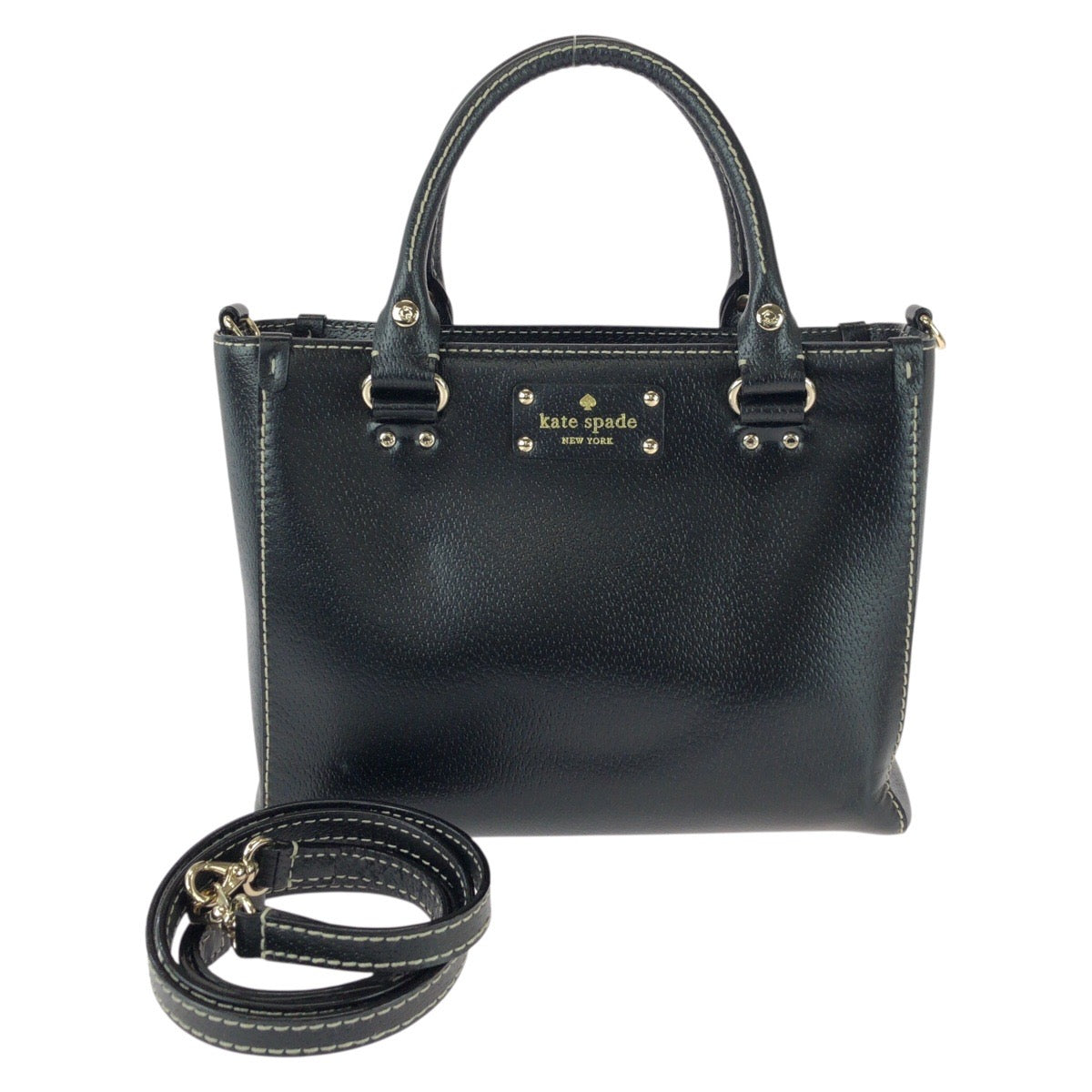 25762
Kate Spade ケイトスペード ウェルズリー 2way ブラック 黒 ゴールド金具 レザー WKRU2723 ハンドバッグ ショルダーバッグ レディース ABP12