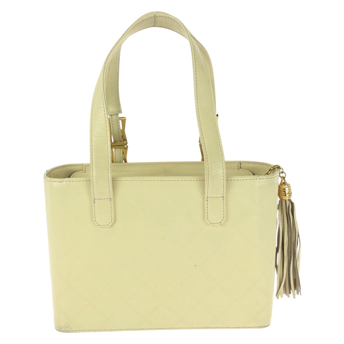 25763
VERSACE ヴェルサーチ ヴィンテージ サンバースト タッセル イエロー ゴールド金具 レザー / メッキ ハンドバッグ レディース ABP35