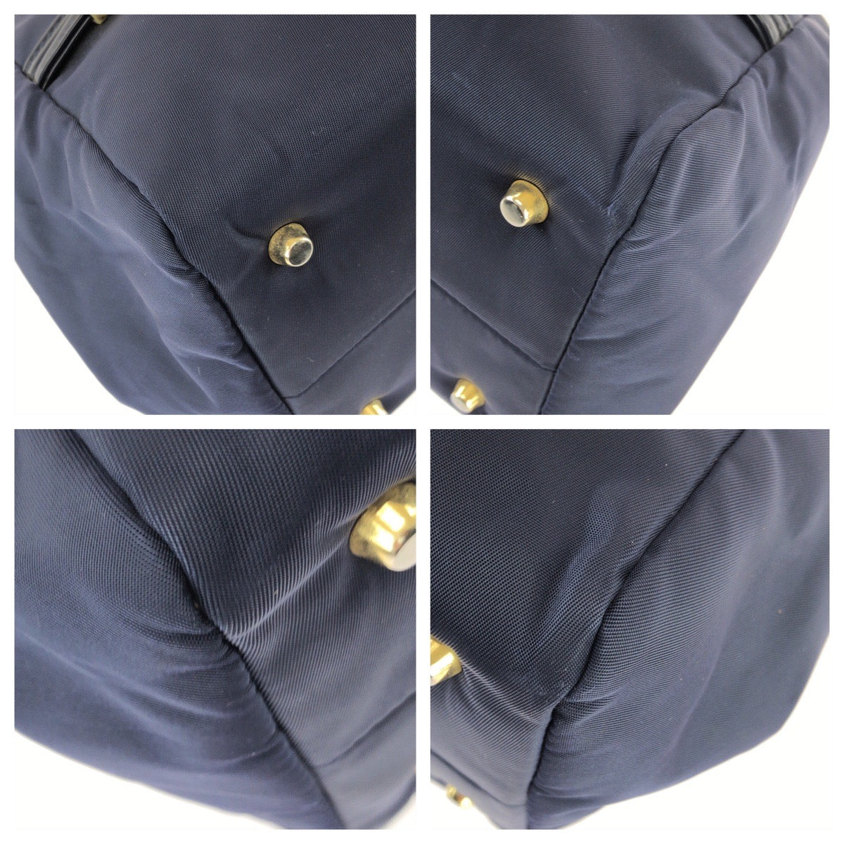 25765
VERSACE ヴェルサーチ ヴィンテージ メデューサ ネイビー ゴールド金具 ナイロン / パテントレザー ショルダーバッグ レディース ABP35
