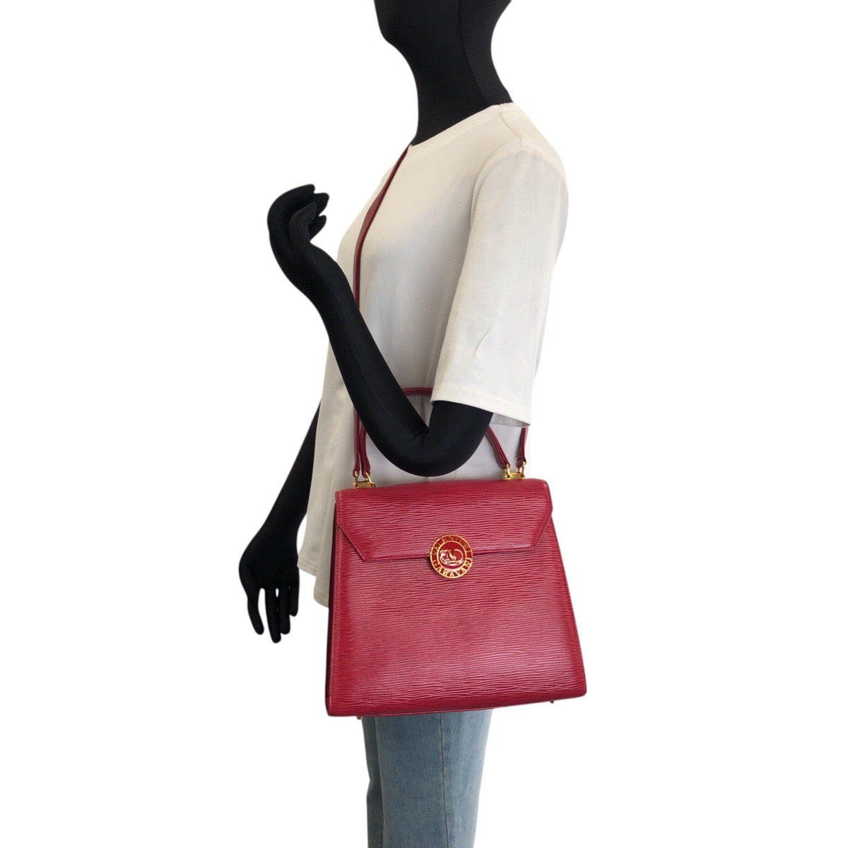 25767
Valentino Garavani ヴァレンティノ ガラヴァーニ ヴィンテージ レッド ゴールド金具 レザー ハンドバッグ ショルダーバッグ 2WAY レディース A42
