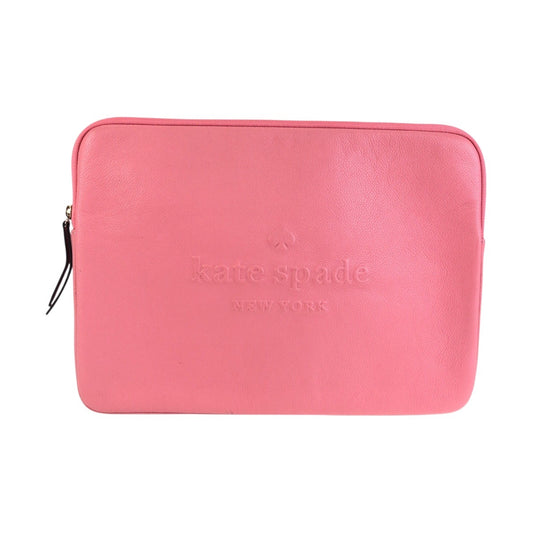 25773
Kate Spade ケイトスペード ノートパソコンケース ピンク ゴールド金具 レザー PCケース クラッチバッグ レディース A12
