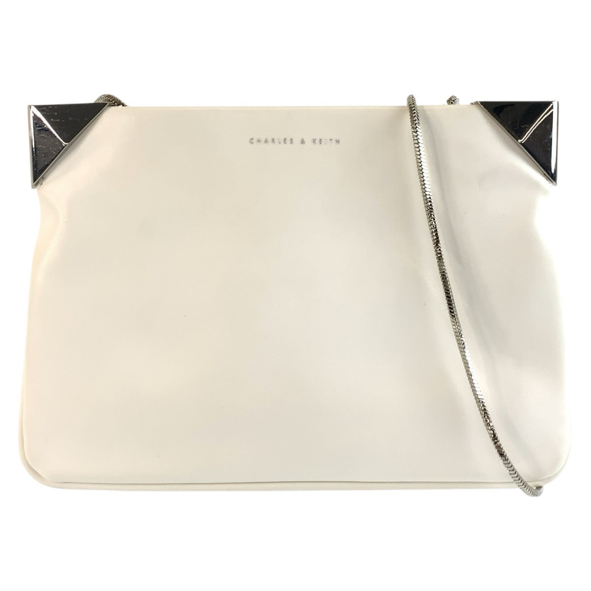 25781
CHARLES＆KEITH チャールズ＆キース ホワイト シルバー金具 ポリウレタン / ポリエステル 70840017 ショルダーバッグ ポシェット レディース AB3
