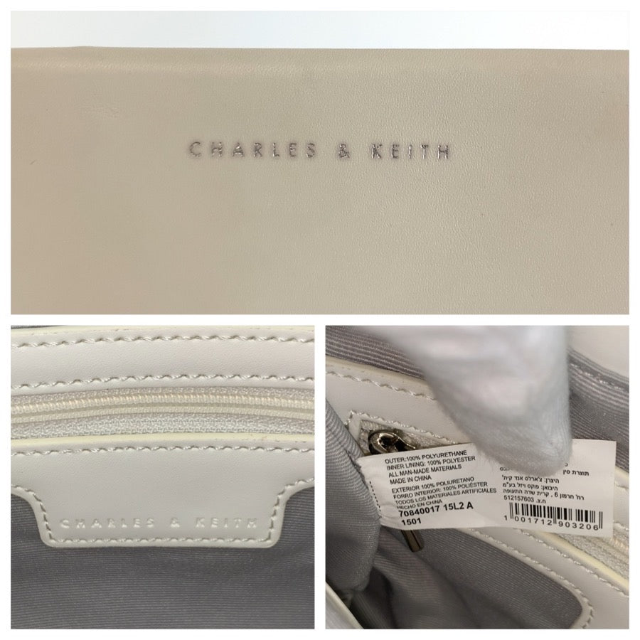 25781
CHARLES＆KEITH チャールズ＆キース ホワイト シルバー金具 ポリウレタン / ポリエステル 70840017 ショルダーバッグ ポシェット レディース AB3
