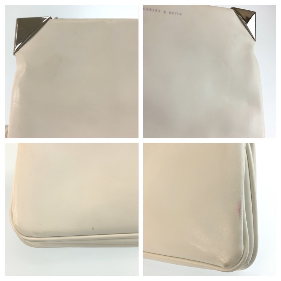 25781
CHARLES＆KEITH チャールズ＆キース ホワイト シルバー金具 ポリウレタン / ポリエステル 70840017 ショルダーバッグ ポシェット レディース AB3
