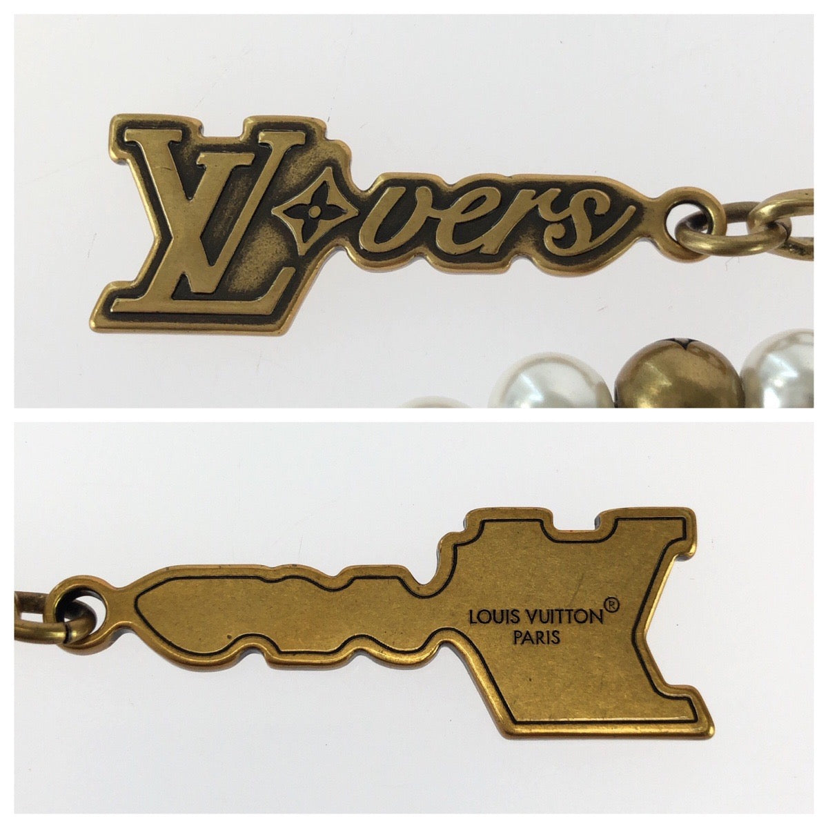 25855
LOUIS VUITTON ルイヴィトン チェーン ターコイズロデオ ホワイト ブルー ゴールド金具 メタル M02097 チャーム バッグチャーム ウエストチェーン メンズ A105