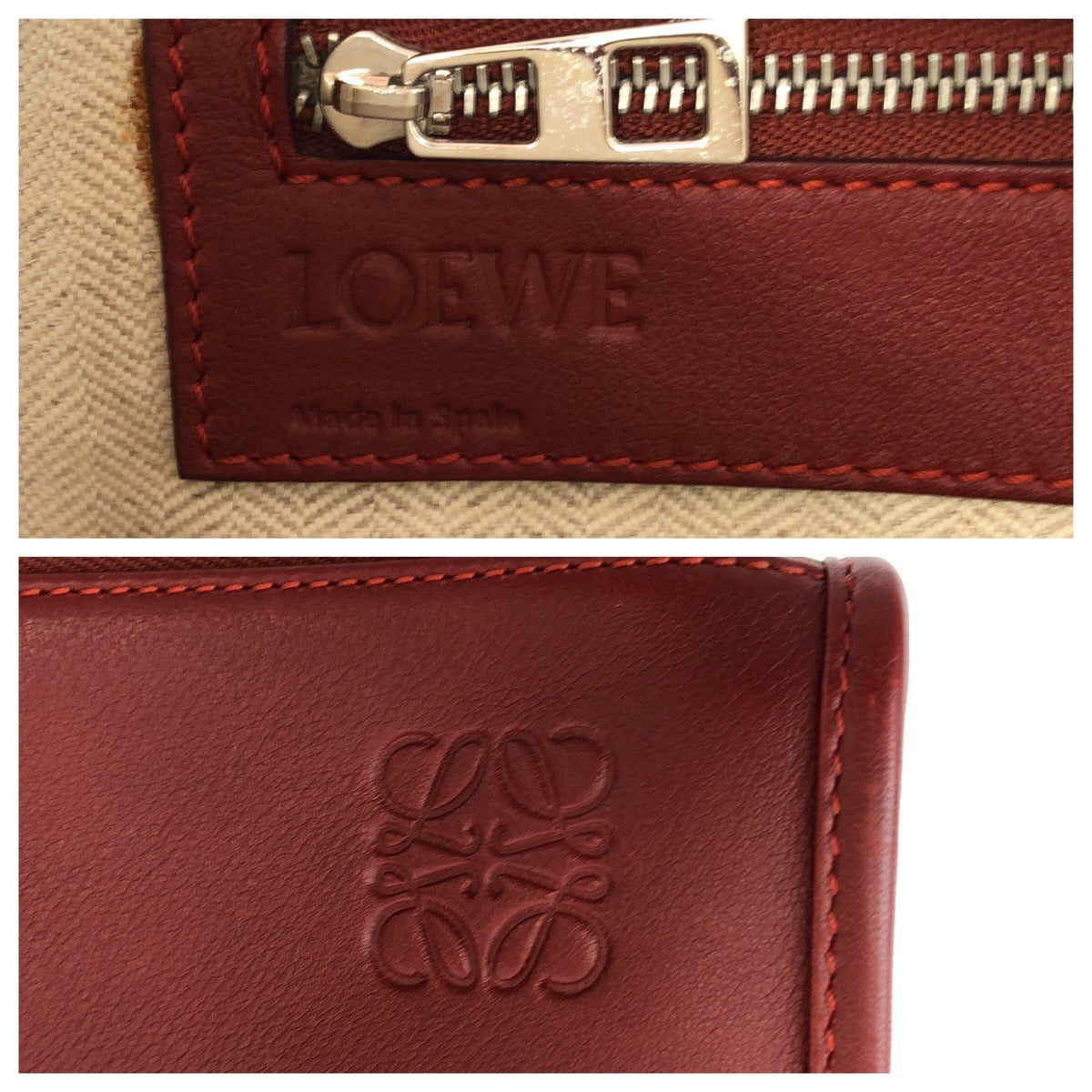 25868
LOEWE ロエベ アナグラム ニュートレド レッド シルバー金具 レザー ビジネスバッグ ブリーフケース メンズ ABP55