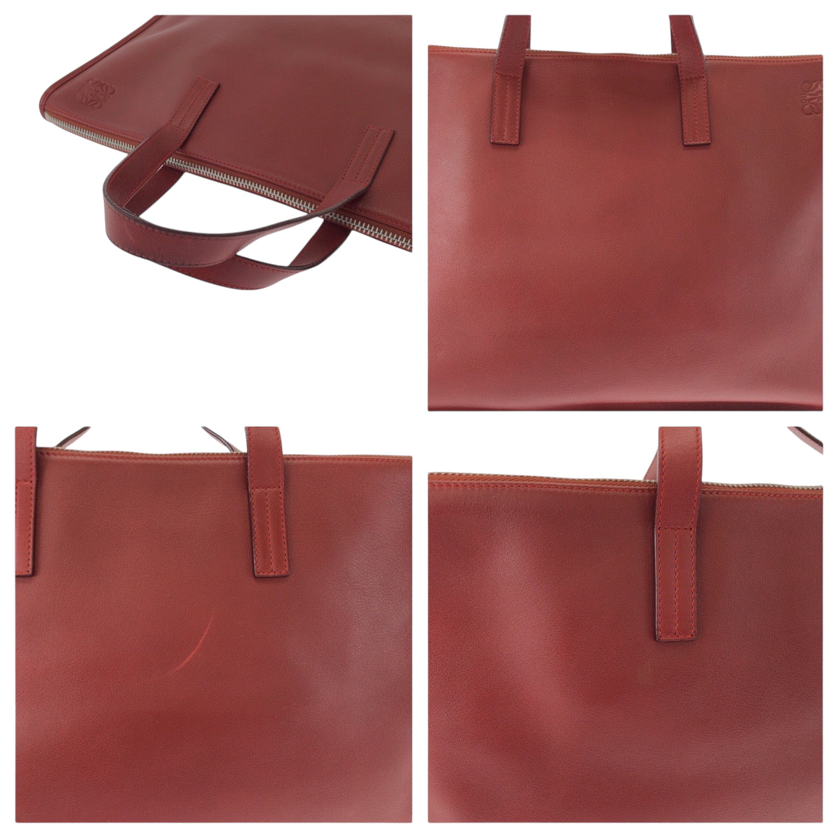 25868
LOEWE ロエベ アナグラム ニュートレド レッド シルバー金具 レザー ビジネスバッグ ブリーフケース メンズ ABP55