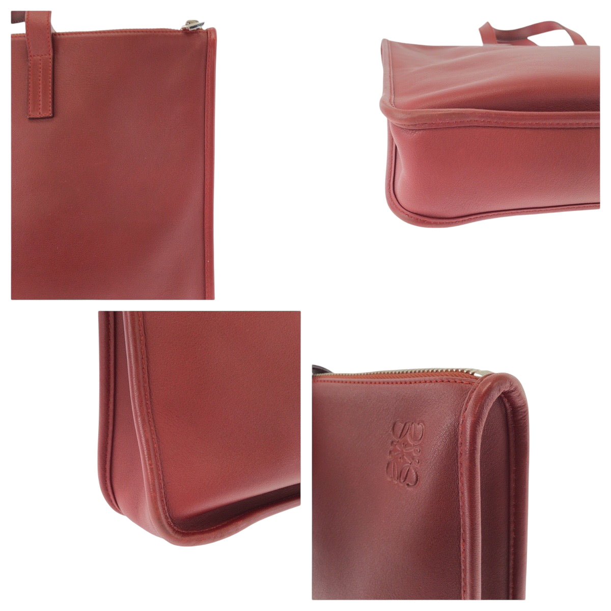 25868
LOEWE ロエベ アナグラム ニュートレド レッド シルバー金具 レザー ビジネスバッグ ブリーフケース メンズ ABP55