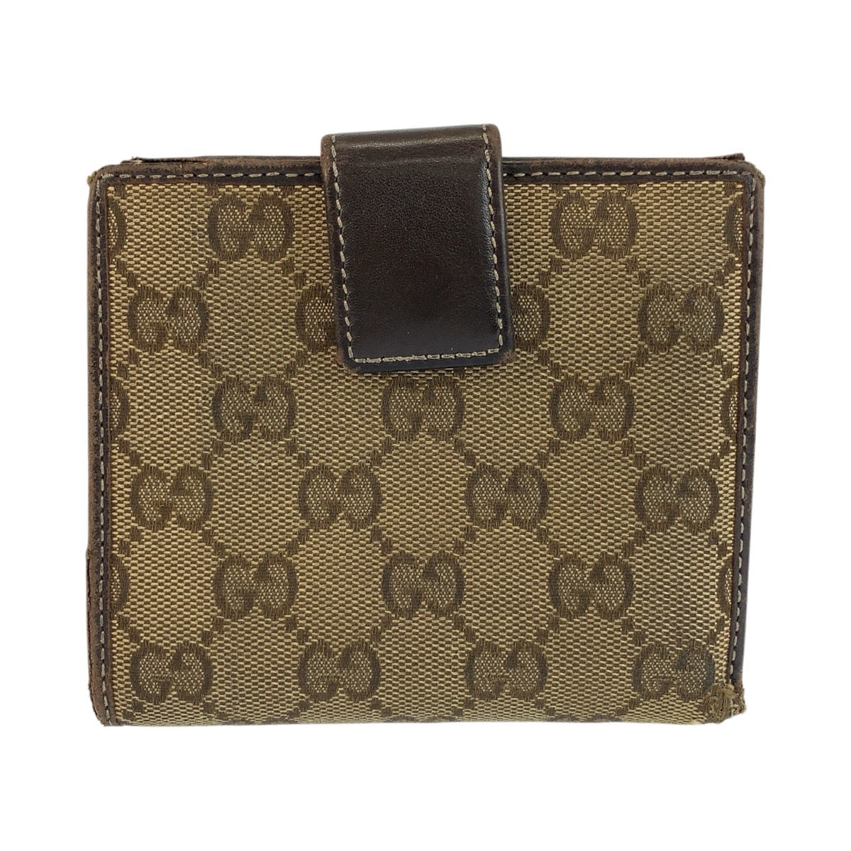 25869
GUCCI グッチ ラブリー ブラウン ベージュ ゴールド金具 GGキャンバス / レザー 245727 折財布 コンパクトウォレット レディース B3